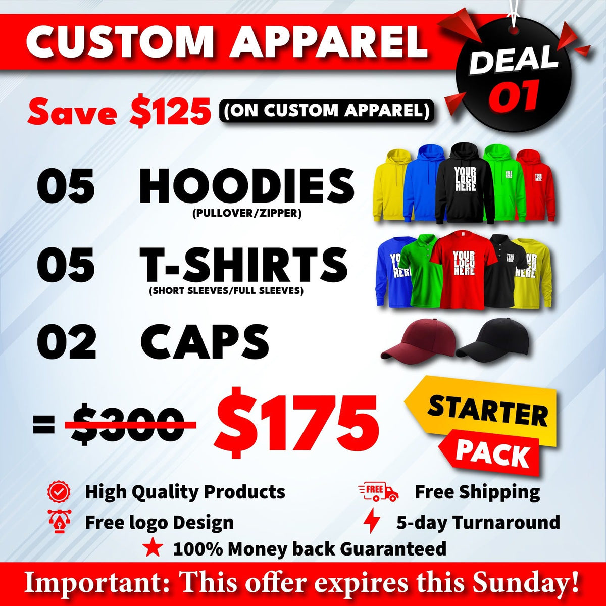 Deal 1 Starter Team Pack custom printed by INK SN
