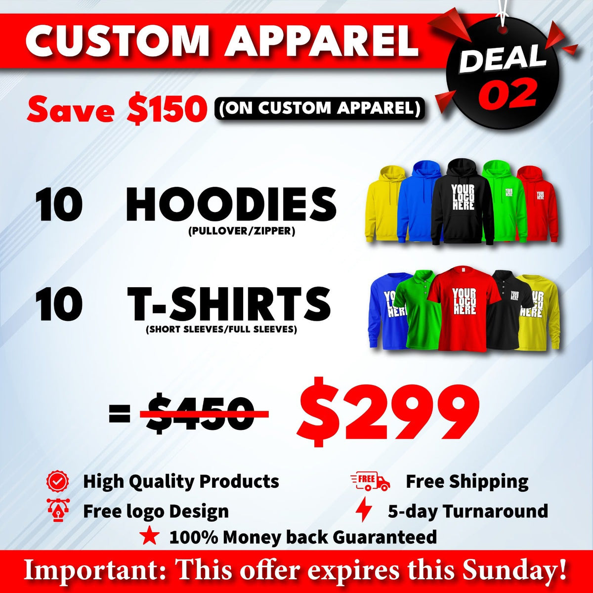 Deal 2 Hoodie and Tee Pack custom printed by INK SN