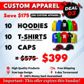 Deal 3 Hoodie Tee and Cap Pack custom printed by INK SN