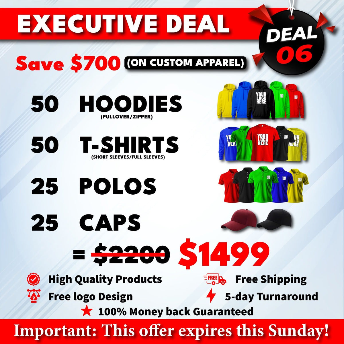 Deal 6 Bulk Branding Pack custom printed by INK SN