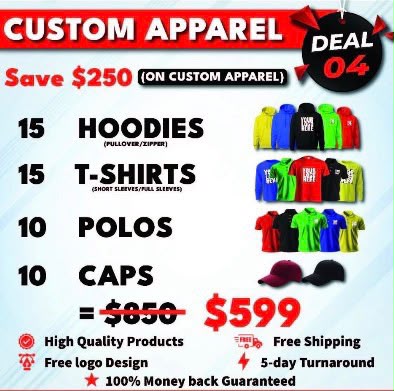 Deal 4 Team Uniform Pack custom printed by INK SN
